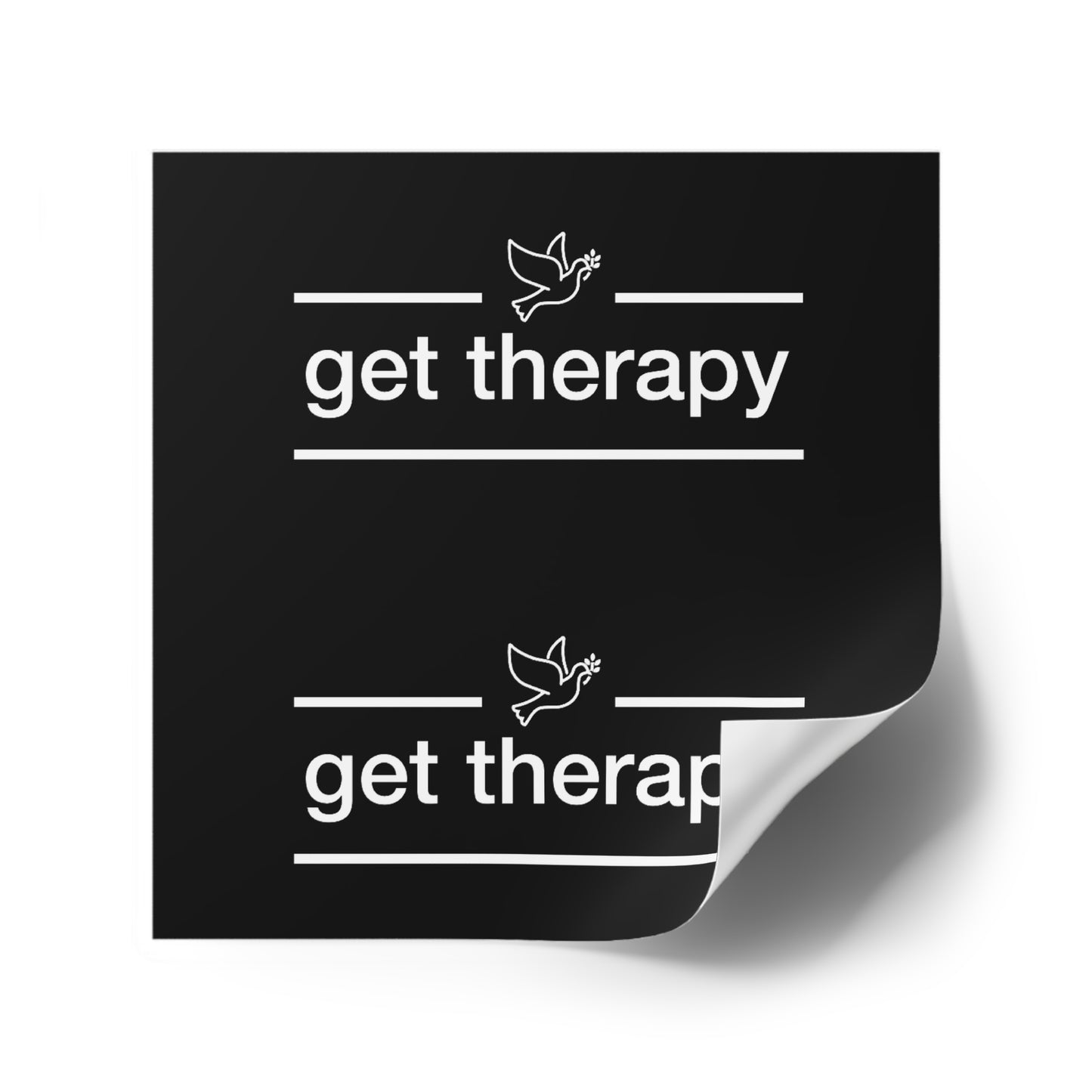 'get therapy' Sticker in Black - Great for your Phone Case or Laptop