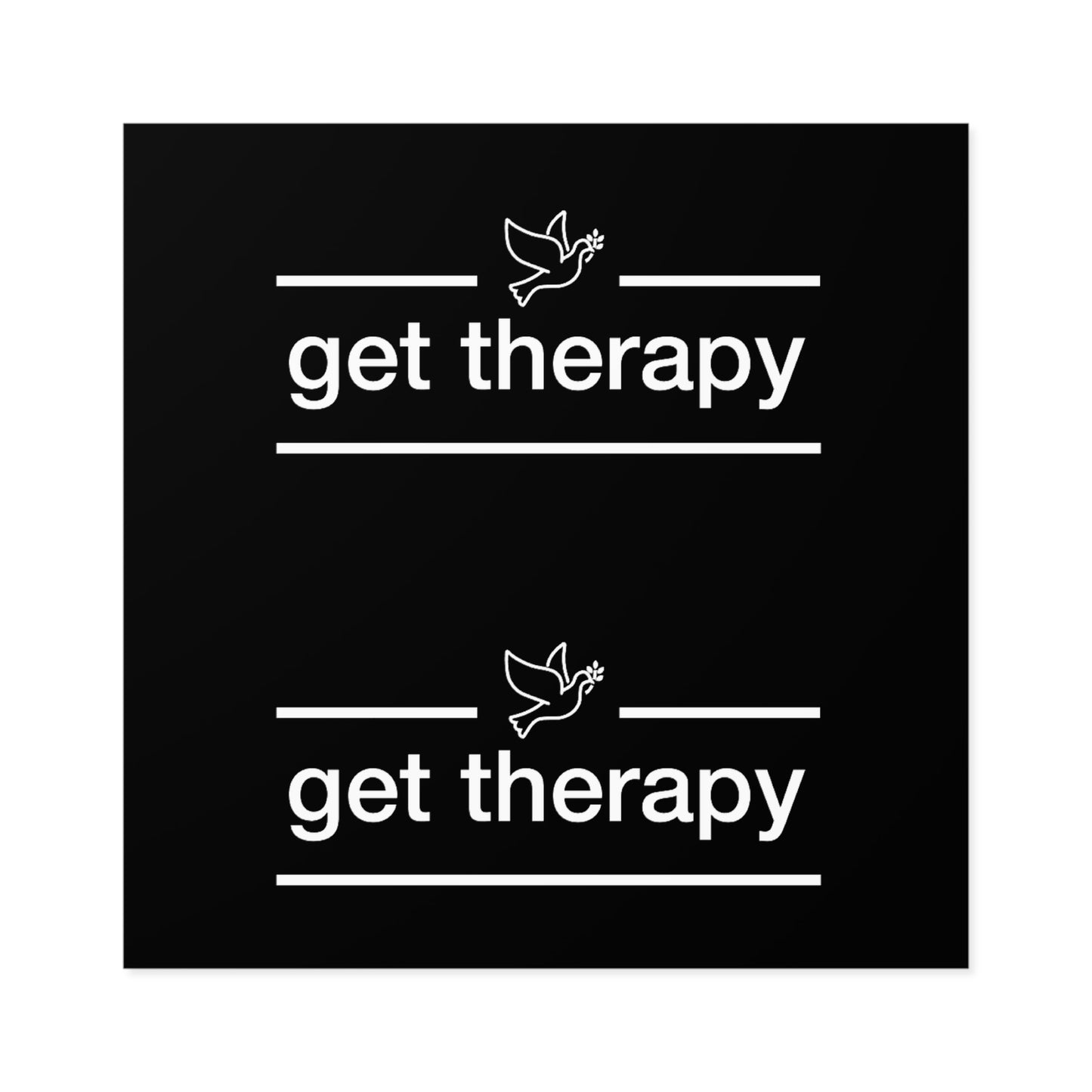 'get therapy' Sticker in Black - Great for your Phone Case or Laptop