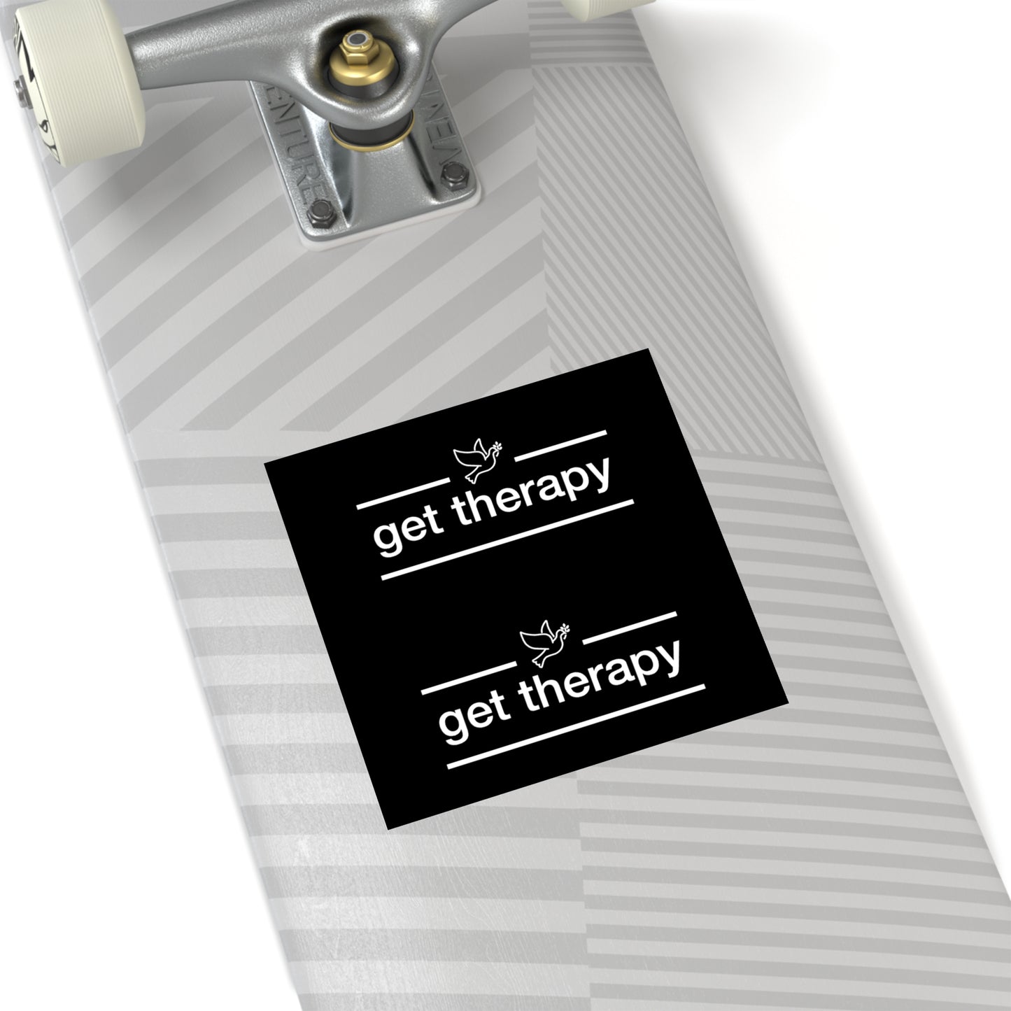 'get therapy' Sticker in Black - Great for your Phone Case or Laptop